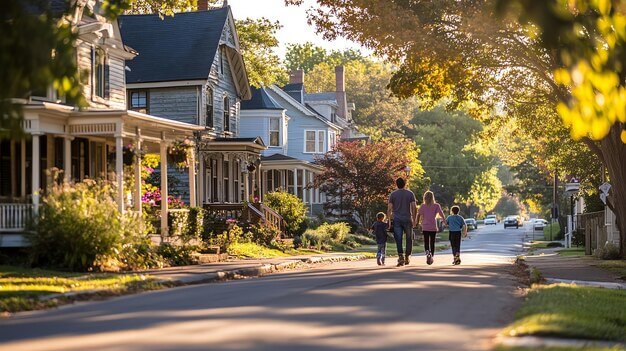 A quiet suburban street with family homes